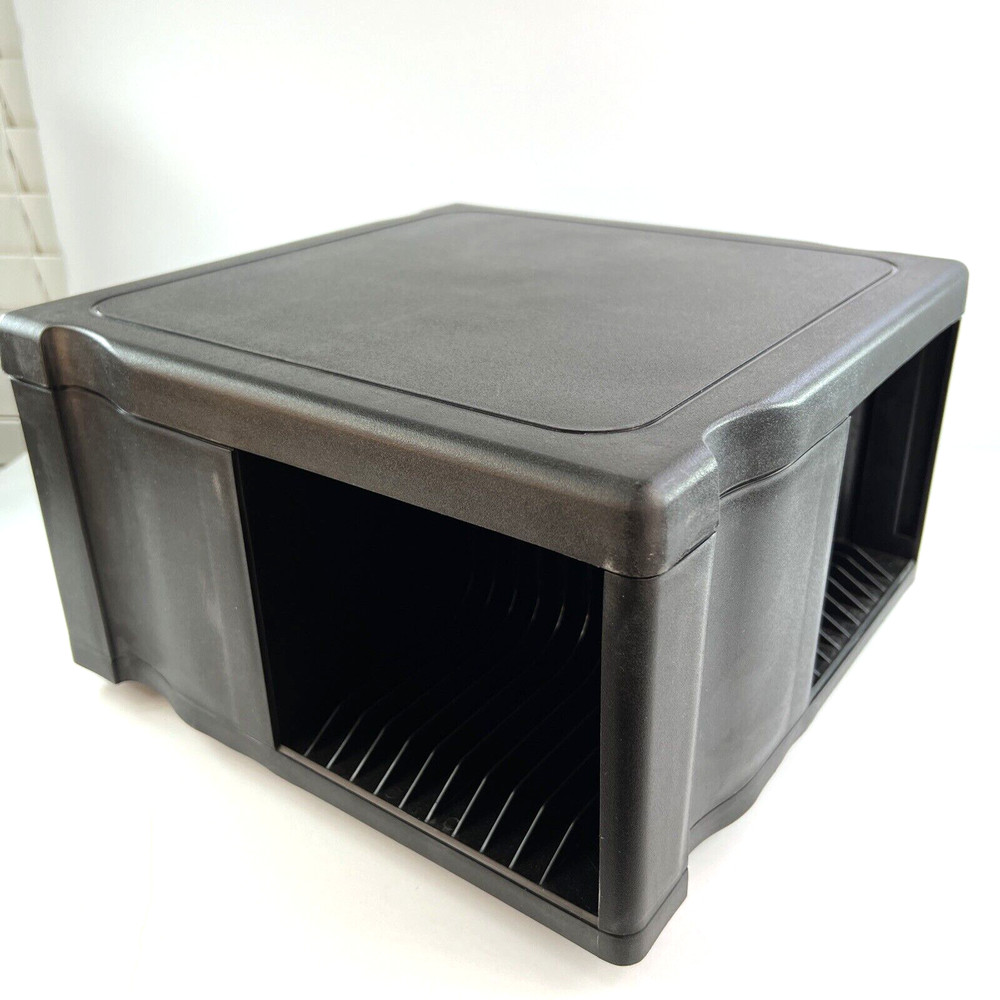 Alpha 48 CD Carousel Holder Spinning Compact Disc Storage Black Tower Rack Case