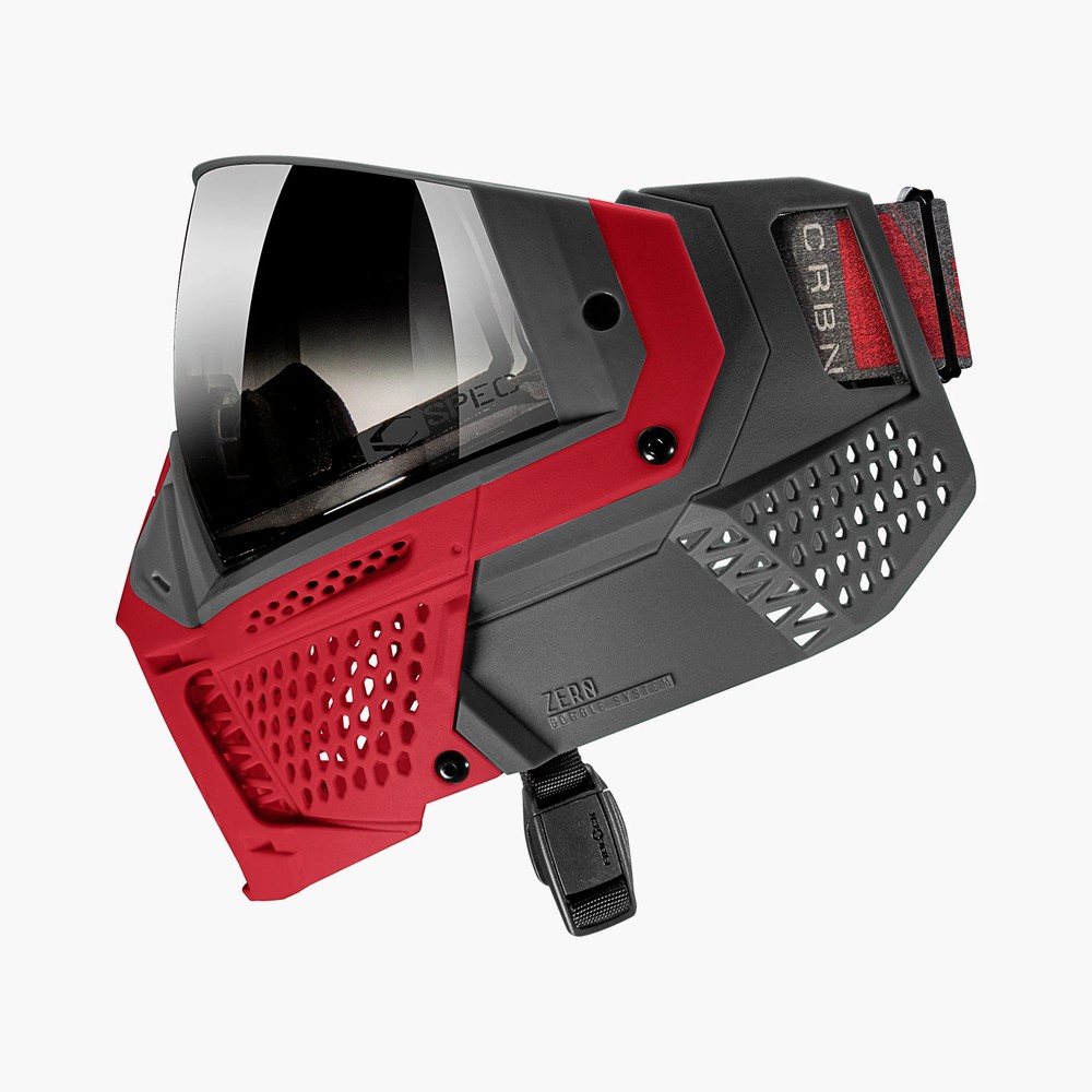 Carbon Paintball Mask- Zero- Less Coverage- SLD Crimson