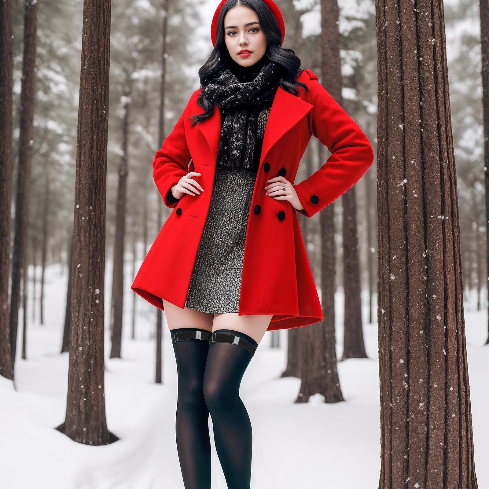 2 Pcs Women's Thigh Garter Belt Adjustable Thigh Garters Belts High Elastic G...