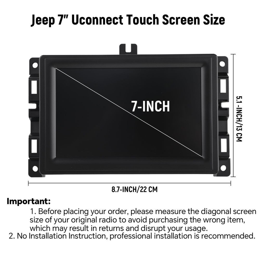 7" Uconnect Touch Screen Display with Bracket for 2017-2020 Jeep Compass Jeep...