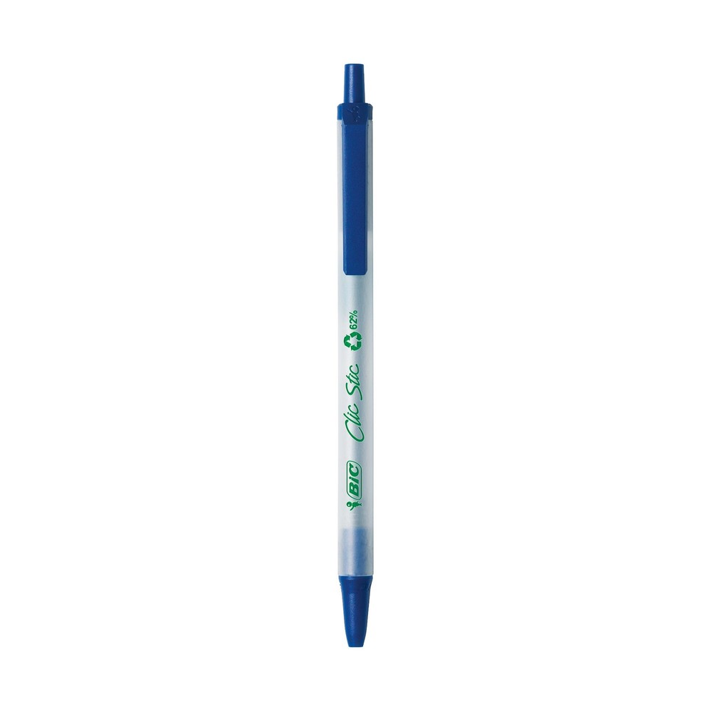 BIC Ecolutions Clic Stic Ballpoint Pens, Blue, Medium Point, 48 Pack
