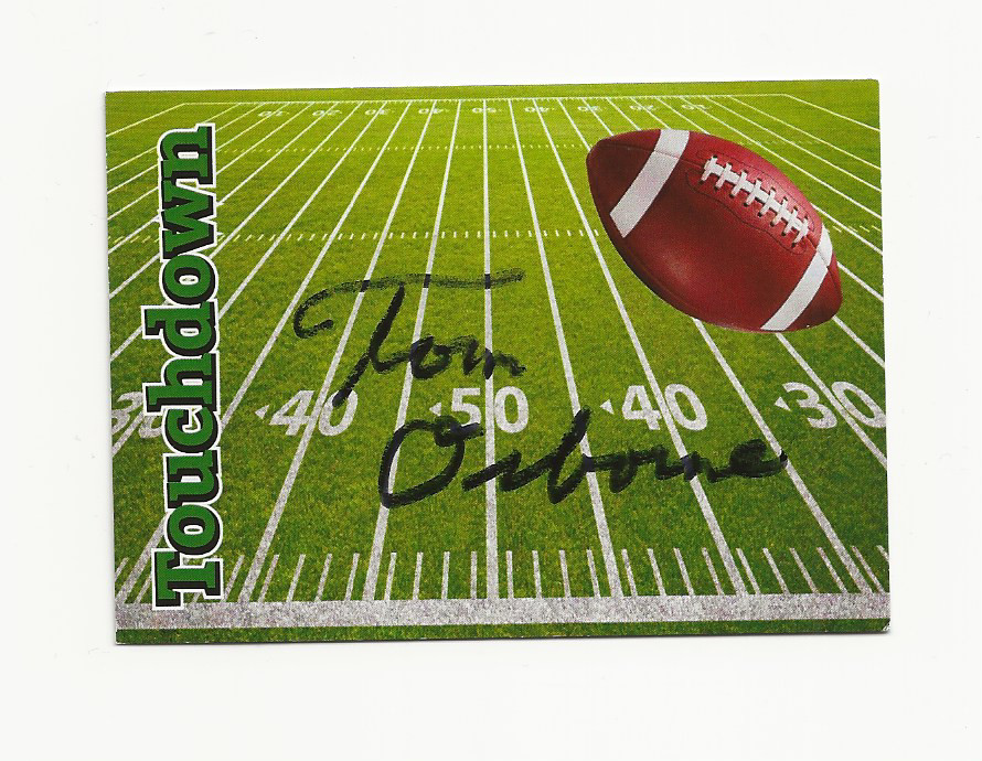 TOM    OSBORNE    NEBRASKA      AUTOGRAPHED    CARD