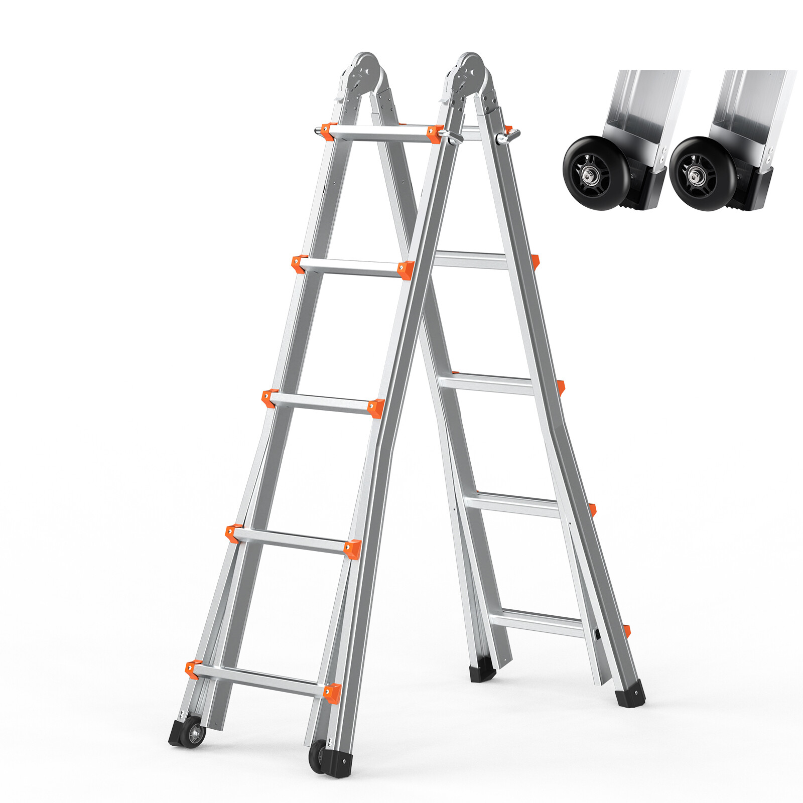 Telescoping Ladder A Frame 16.7 FT Extension Multi-Function for Homework