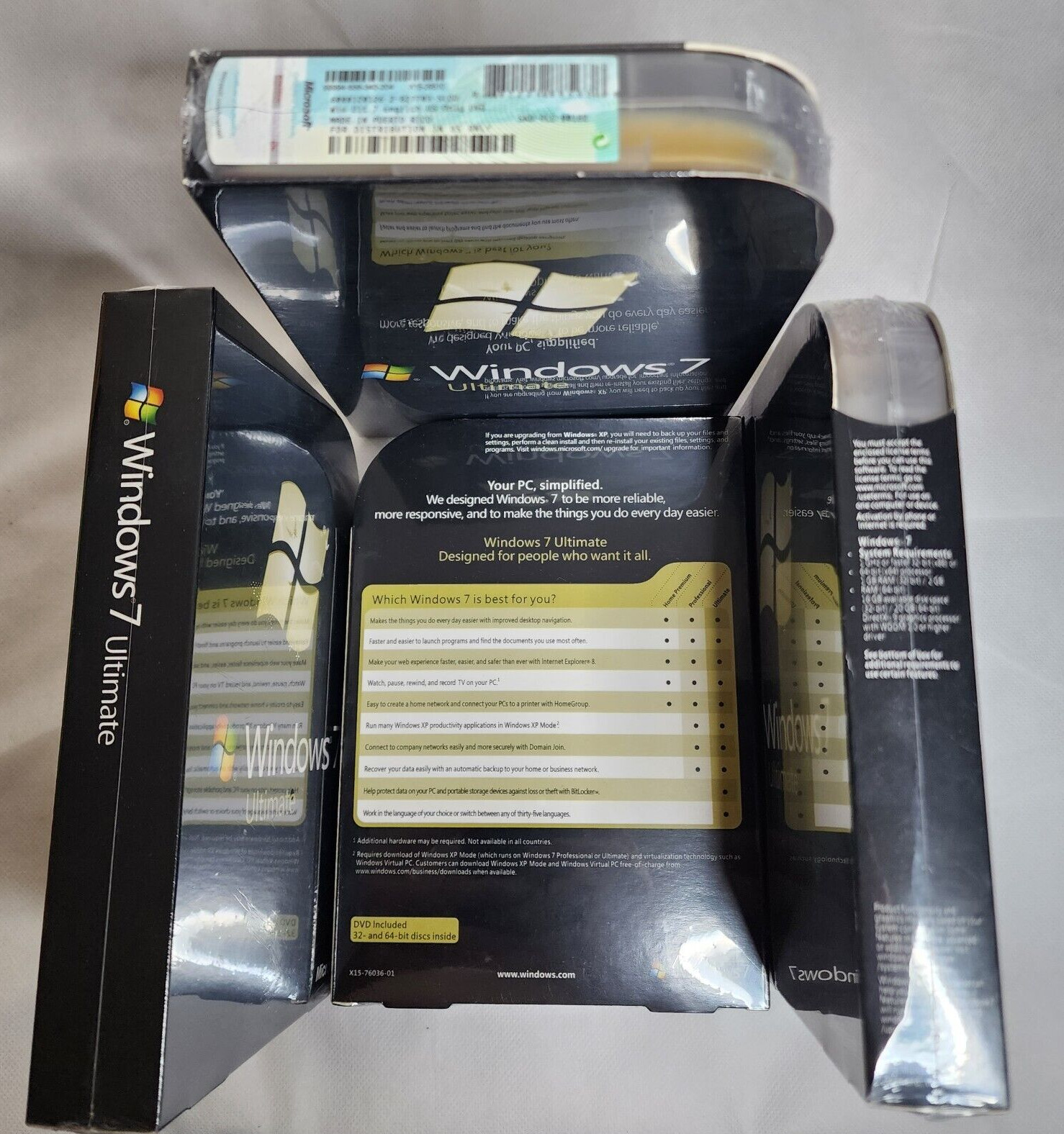 Microsoft Windows 7 Ultimate 32/64 Bit DVD -Full Retail Version -New sealed Box