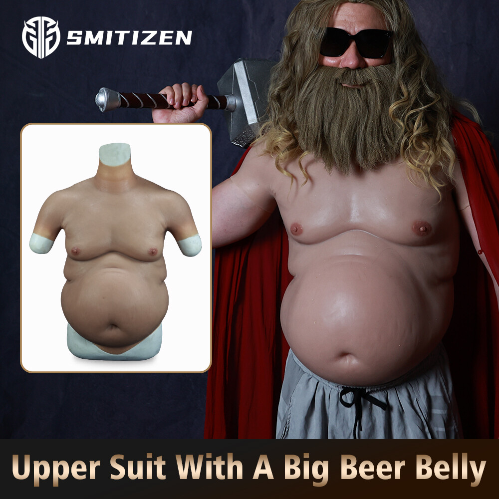 Smitizen Cosplay Costume Silicone Upper Body Suit Fat Beer Belly Fake Belly
