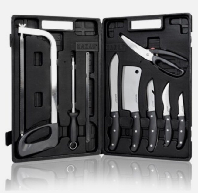 Sportsmans Select HUNTING~GAME PROCESSING KNIFE SET 8 Piece Kit CASE Laser Sharp