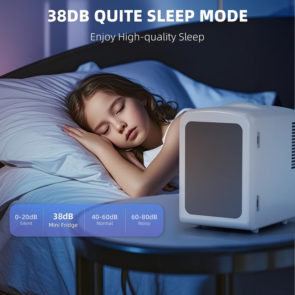 Mini Compact Refrigerator with Gaming Light, 4L Capacity/6 Cans Portable Mini...