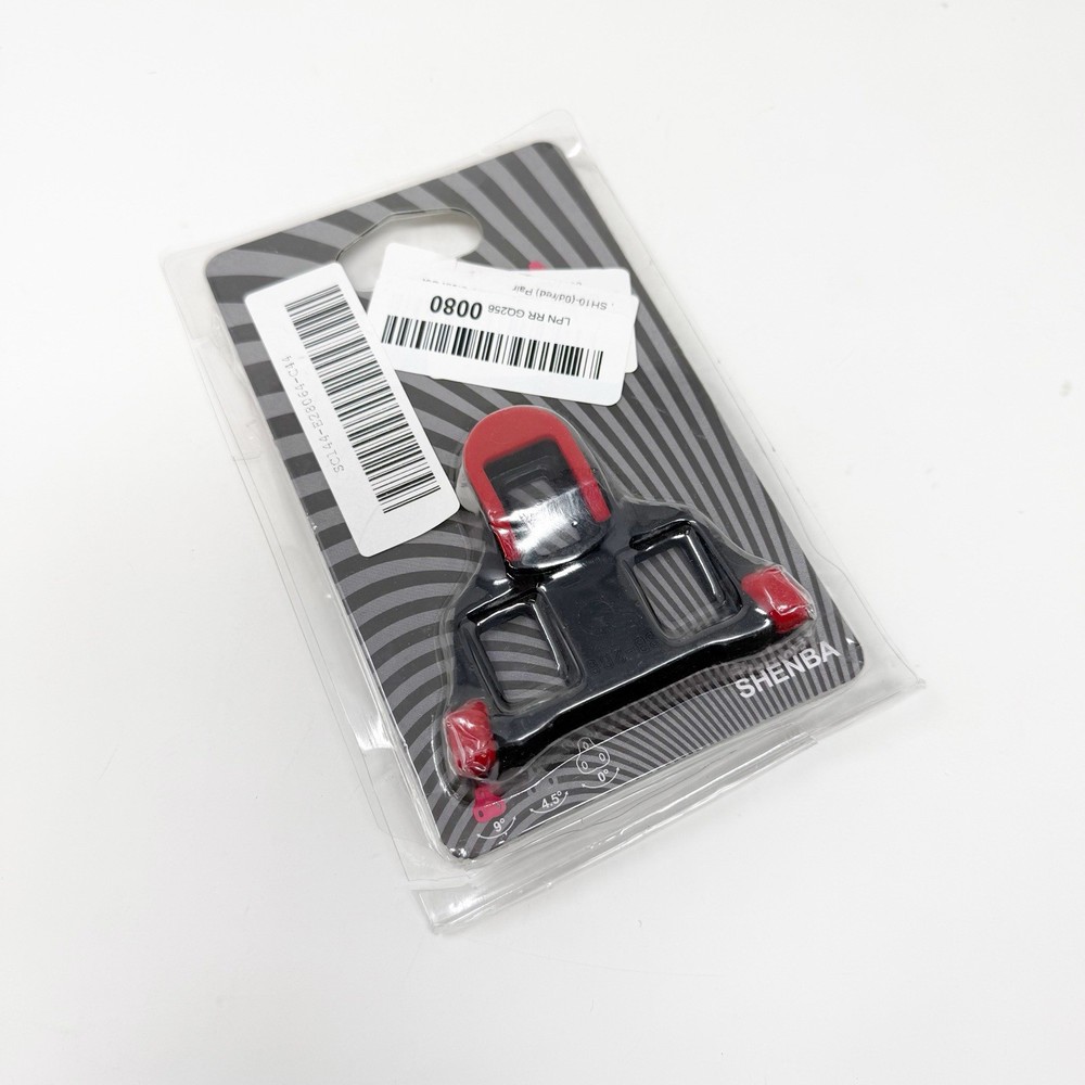 (1) Shenba Red & Black Cycling Cleat Set 9° - Open Box