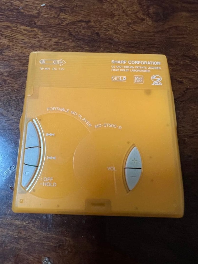 Sharp Portable MD Player ST500 Orange With Many Accessories Operation confirmed
