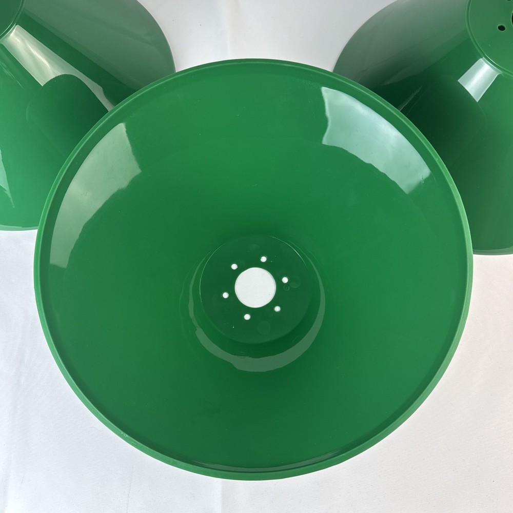 Set Of 3 Pool Table Billiards Replacement Light Shade Plastic Green
