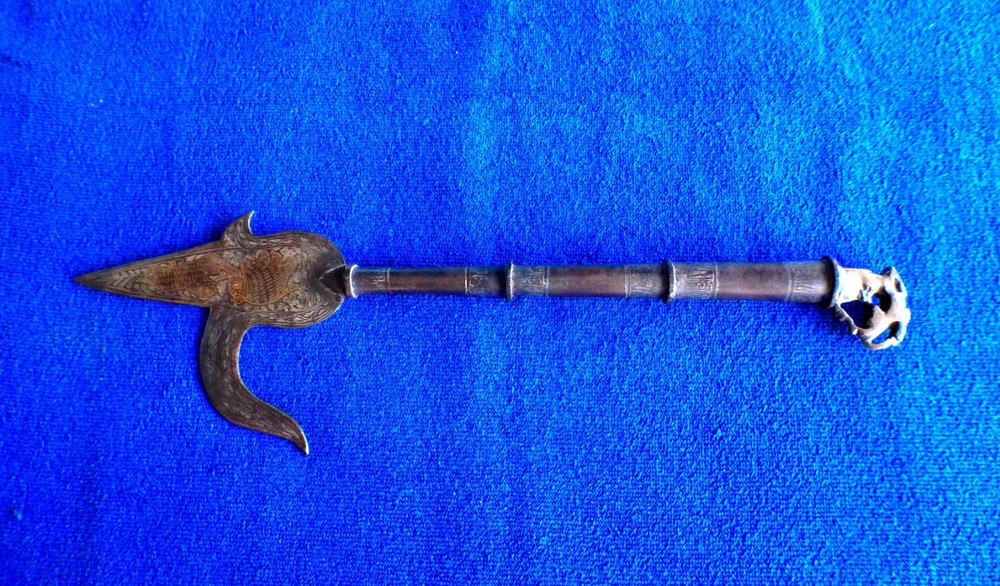 MUGHAL INDIAN ISLAMIC WARRIOR'S INLAID "ANKUS" ELEPHANT GOAD
