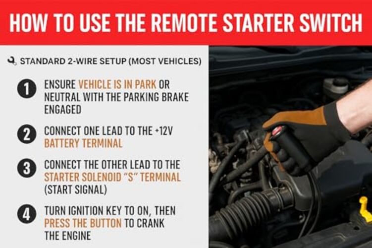 Heavy-Duty Remote Starter Switch for Car and Truck – Push-Button Engine Start