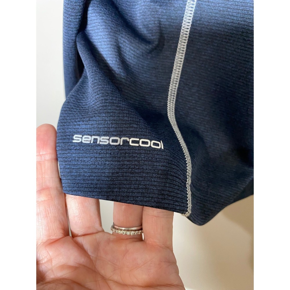 Ping EUC Mens SensorCool 1/4 Zip Golf Pullover Navy Blue Heather XL Long Sleeve