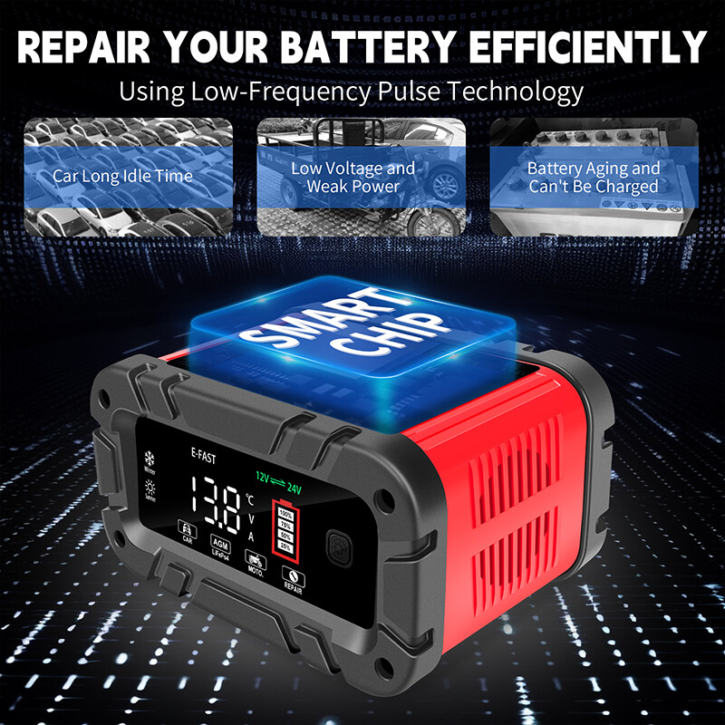 20A Battery Charger 12V/24V Smart Auto Charger for Car Truck Boat RV Lifepo4