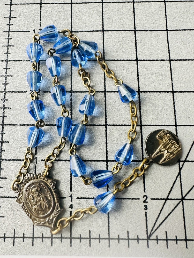 Vintage Czech Class Bead Rosary