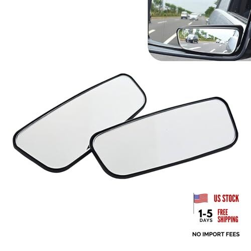 2 PCS Blind Spot Mirror, Framed Rectangular Adjustable Blind Spot Mirror, HD