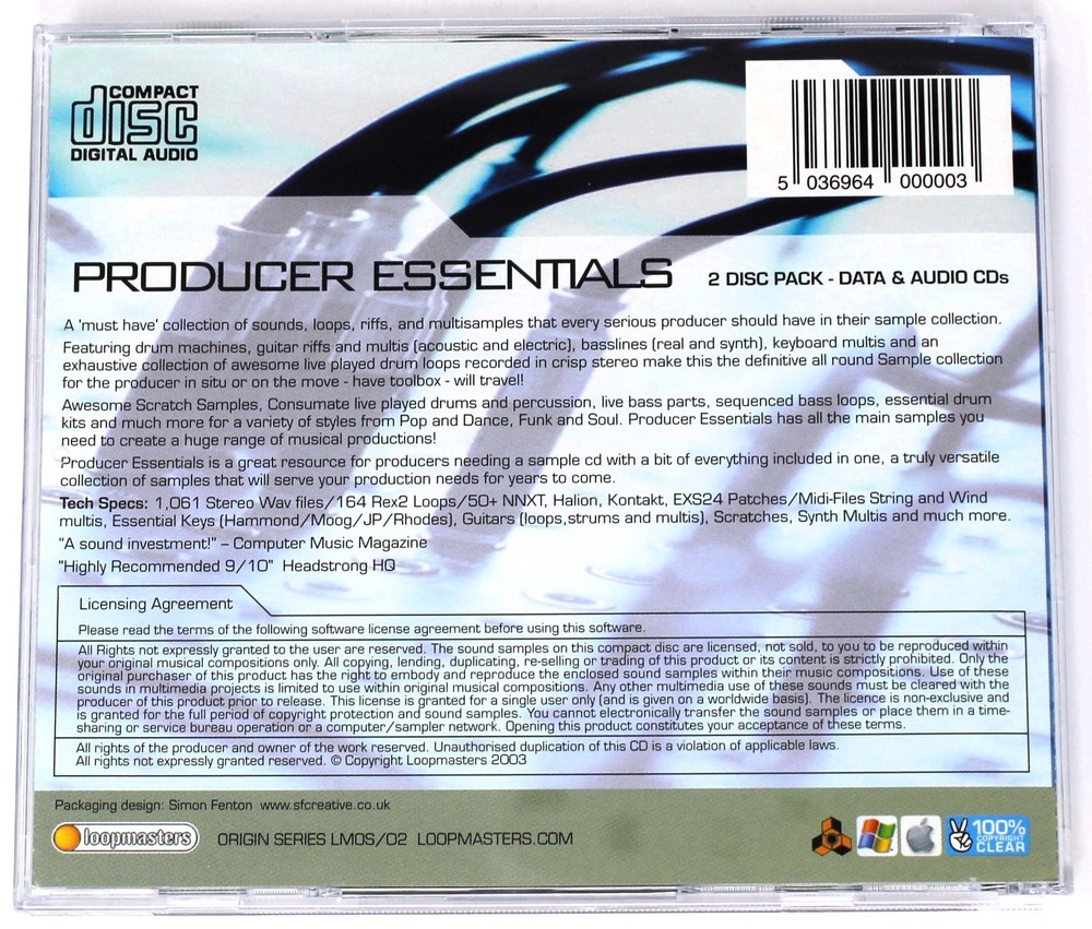 Loopmasters Lounge/Chillout Sample Library/Sound Library/Sampling Double CD 2003