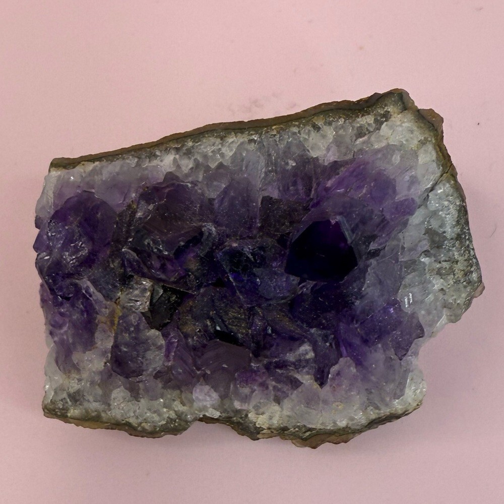 Amethyst Crystal Geode Cluster - Deep Purple
