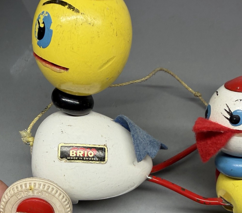 Vintage Brio Three Duck Pull Toy ~ Wooden