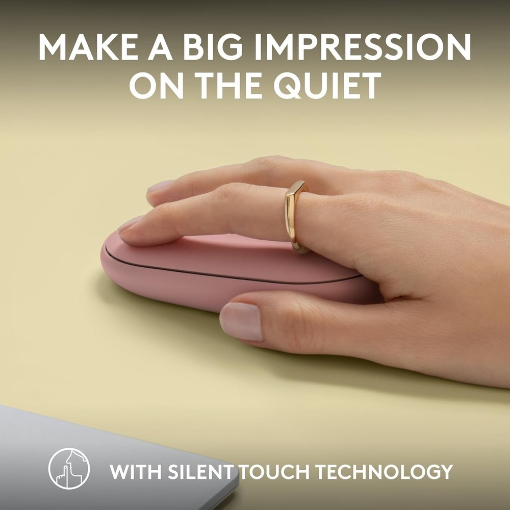 Logitech Pebble 2 M350S Bluetooth Mouse PC/MAC Portable Quiet Clicks Tonal Rose