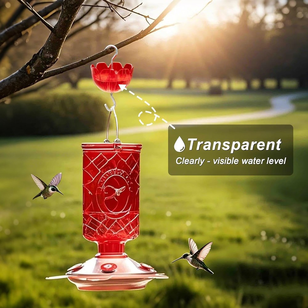 6-Pack Hummingbird Feeder Ant Guard-Large Moat for Red