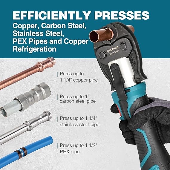 ‎ZUPPER Mini Pro Press Tool kit with 3 Copper Pro Press Jaws 2pcs Battery