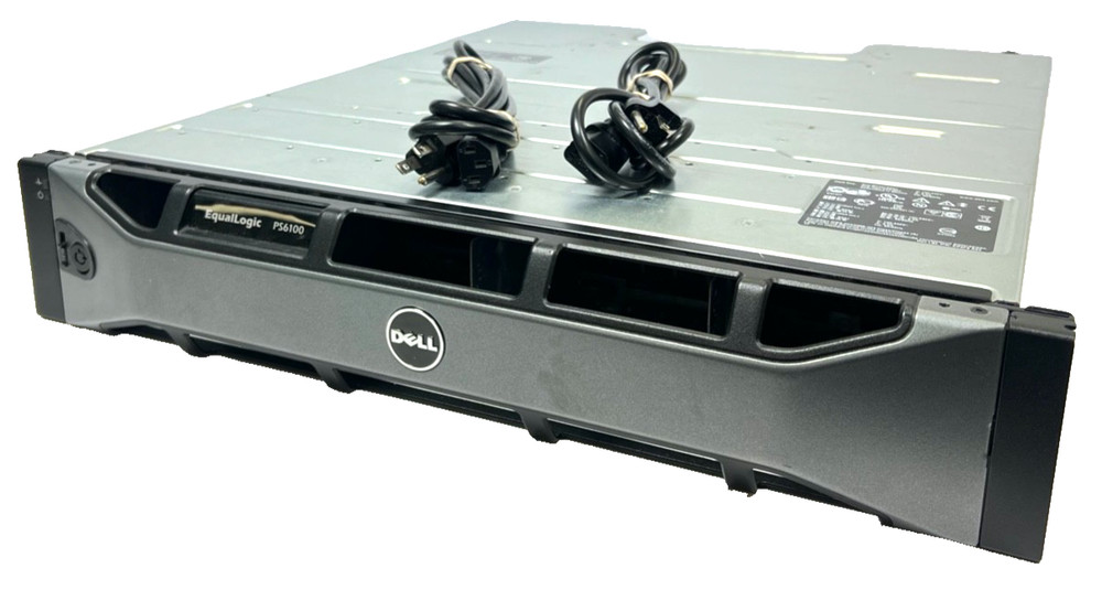 Dell EqualLogic PS6100 E04J 24SFF Storage Array 2x E09M001 Control Module 2x PSU