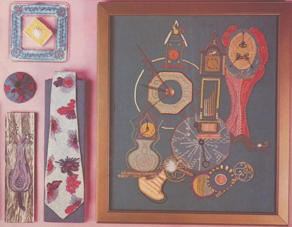 Vintage Embroidery 1 Creative Patterns Cut Threads Needleweaving MOD 1970s