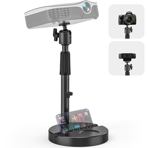 Desktop Projector Stand Table, 11" - 17.7" Extendable Height Stand with Heavy