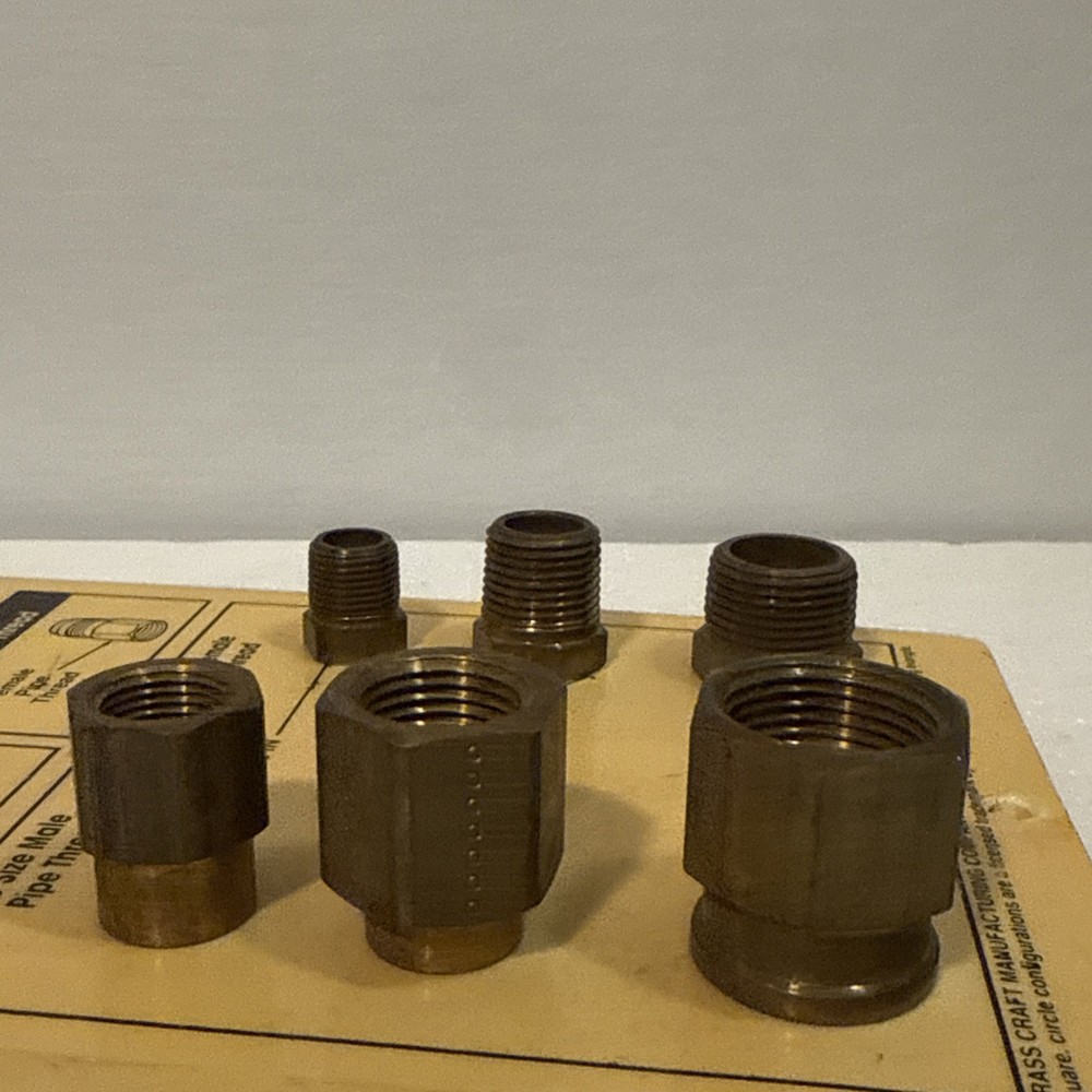 Brass Craft Gas Connector Sizing Guide Tool Board display Size Thread samples