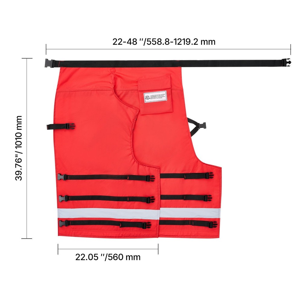 Chainsaw Chaps Wrap, Class D, 8-Layer Wrap Style Chainsaw Pants w/ Adj. Straps