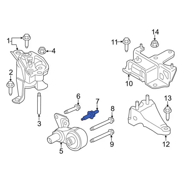 Genuine Ford Engine Support Rod Stud W708332-S442