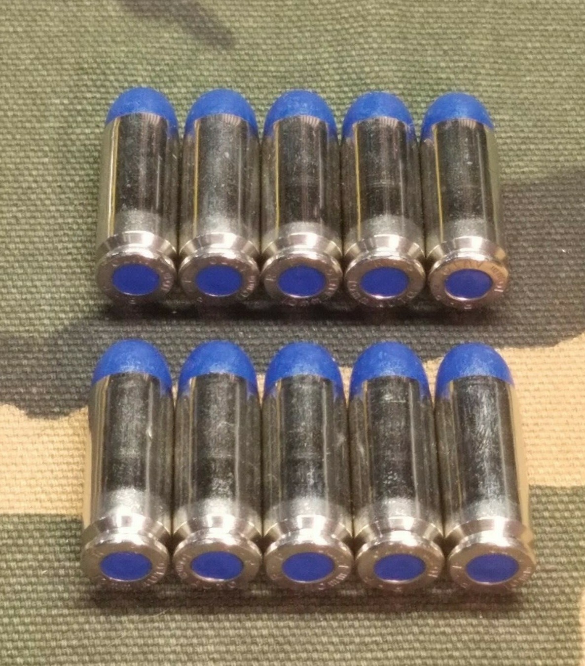 10MM SNAP CAPS  SET OF 10, BLUE AND NICKEL, REAL 200gr WEIGHT!!!