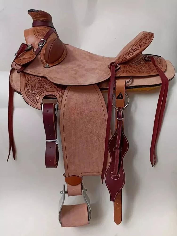 Roughout Western Leather A Fork Wade Tree Roping Ranch Saddle..