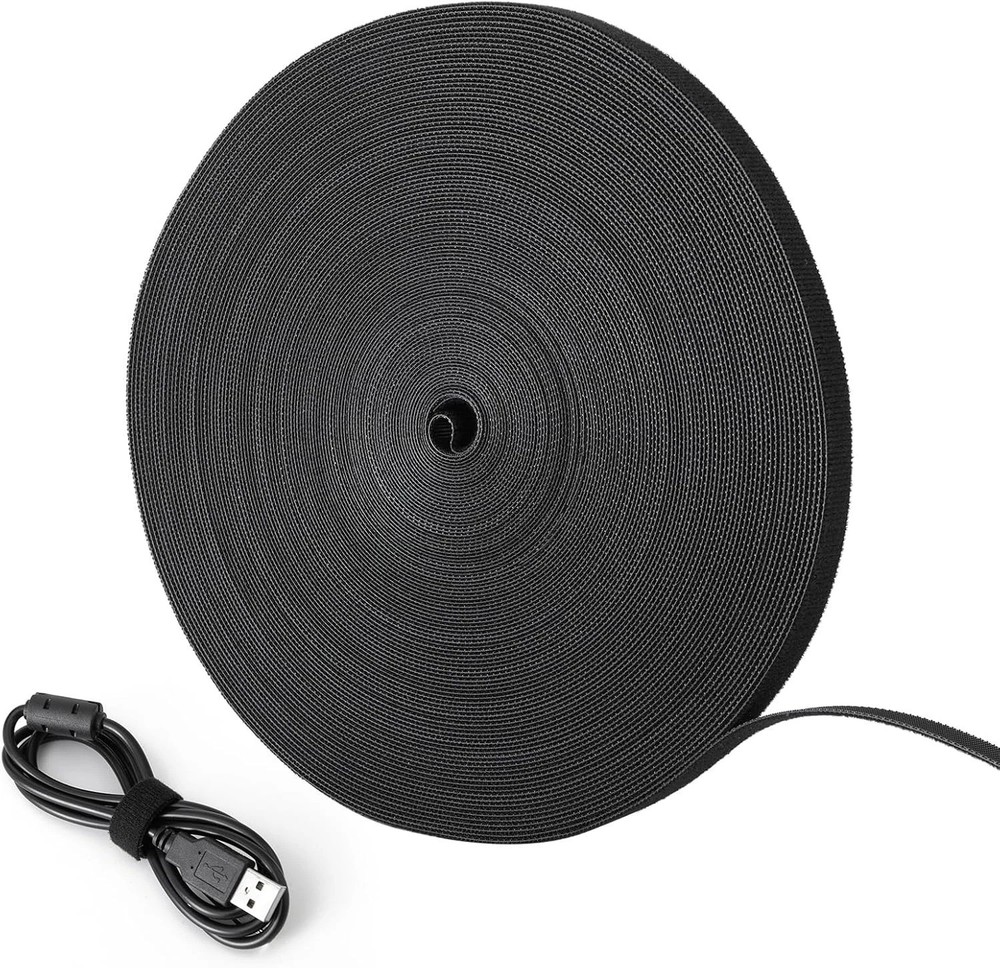1/2In X 100Ft Hook and Loop Roll | Double-Sided Strips Self-Gripping Straps