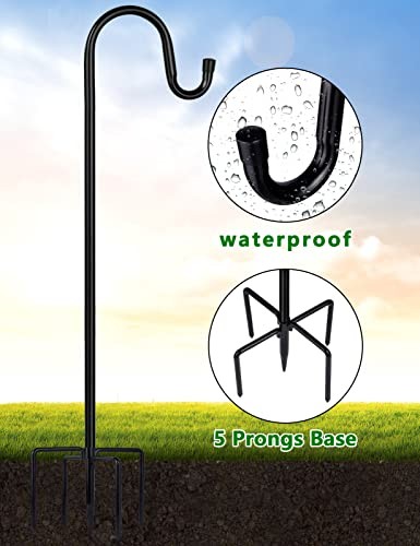Shepherd-Hooks Adjustable for Bird-Feeder Lantern Plant-Hook 76 INCH A-2 Pack