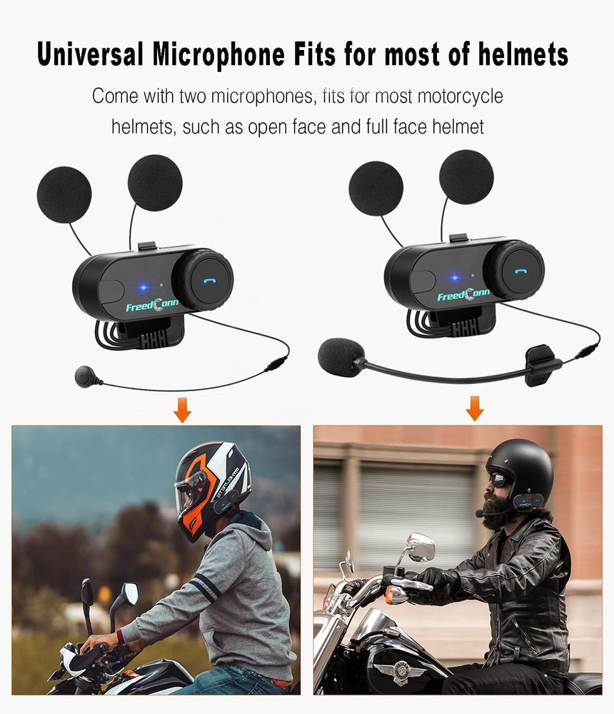 FreedConn Motorcycle Helmet Bluetooth Headset,TCOM VB with Single Pack, Black