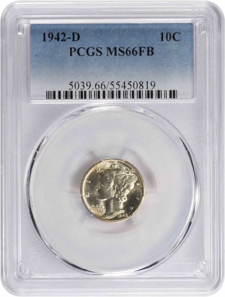1942-D Mercury Silver Dime MS66FB PCGS