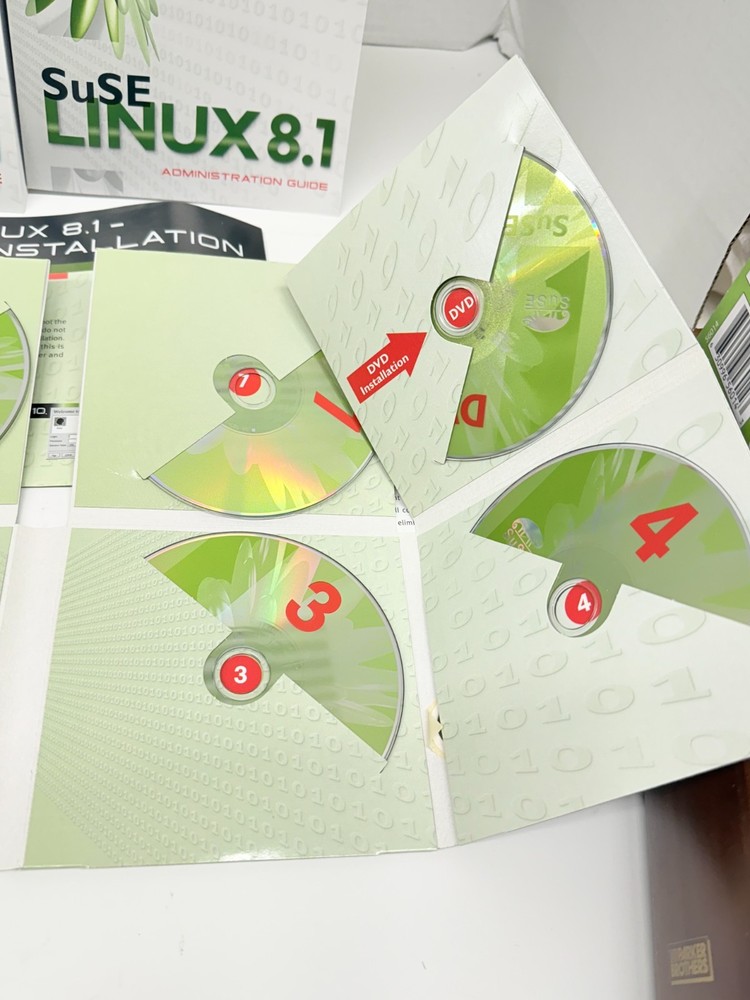 SuSE Linux 8.1 Professional Big Box Set Complete W/ Guides 6 CD set