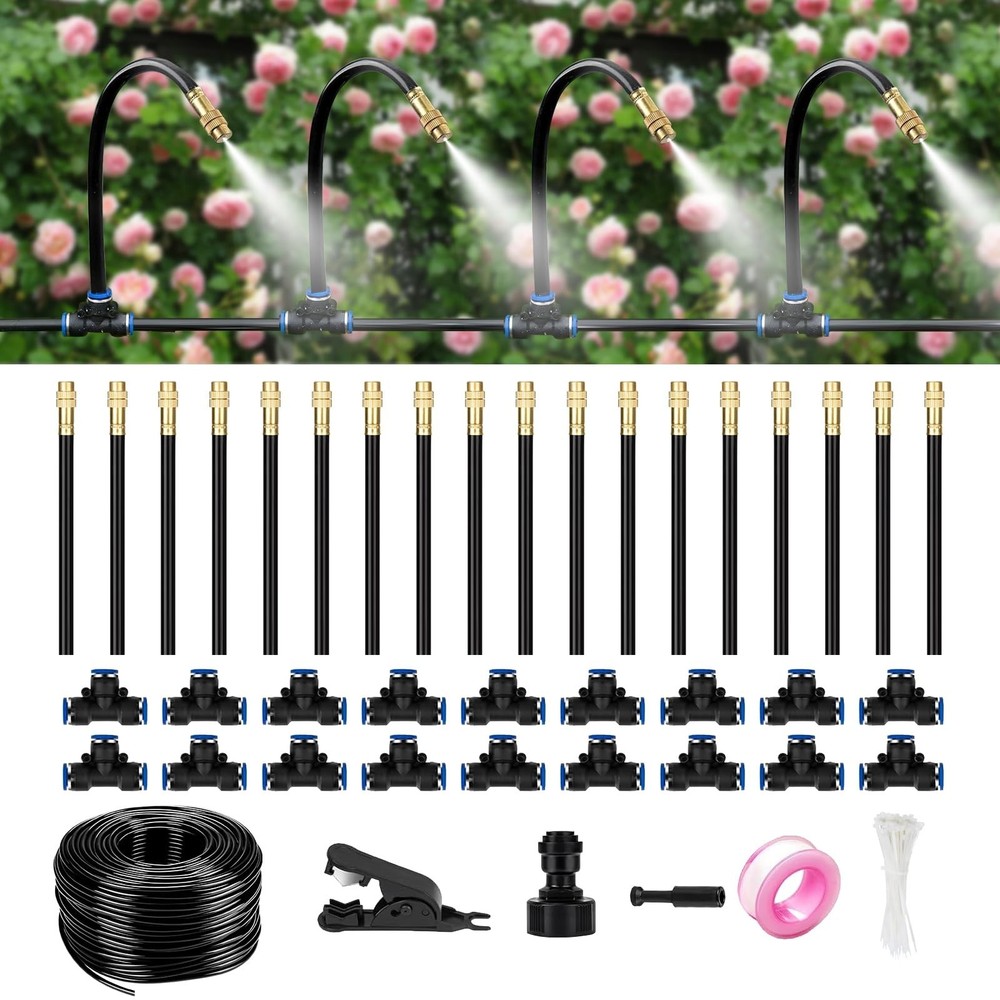 60Ft Drip Irrigation System for Garden – 360° Bendable Automatic Wate