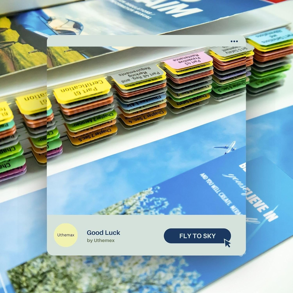 FAR/AIM 2026 Index Tabs for Private Pilot Color-Code & Laminated Book Tabs