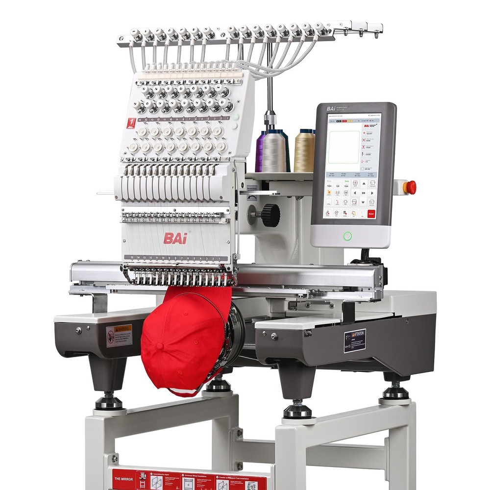 BAI THE MIRROR Commercial Embroidery Machine 15 Needle Computerized Clothes Hat.