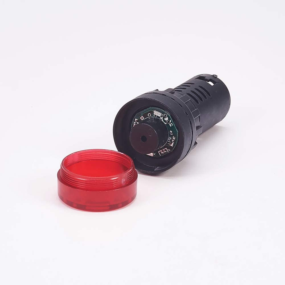 10Pcs Red Indicator Light with Buzzer AC/DC 24V, 22Mm Panel Mount Flashi