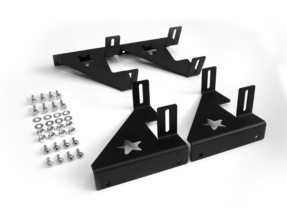 2 Amp Amplifier Rack Audio Rack Systems Stacking Brackets Sound Equipment Black