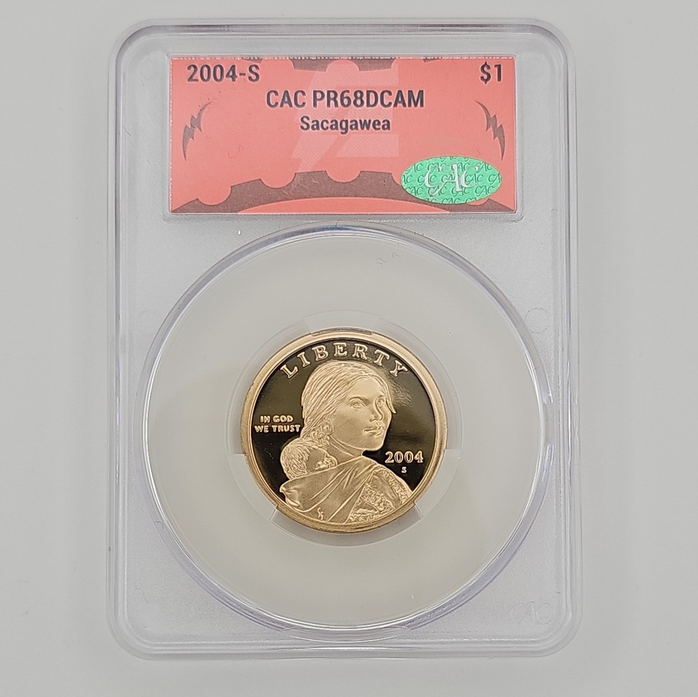 2004-S Sacagawea $1 CAC PR68 DCAM Proof Native American Dollar Certified
