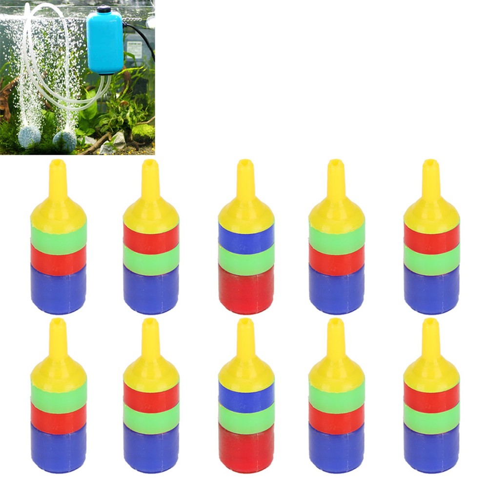 10pcs Fish Tank Air Stone Bubbles Release Oxygen Increasing Diffuser High NY