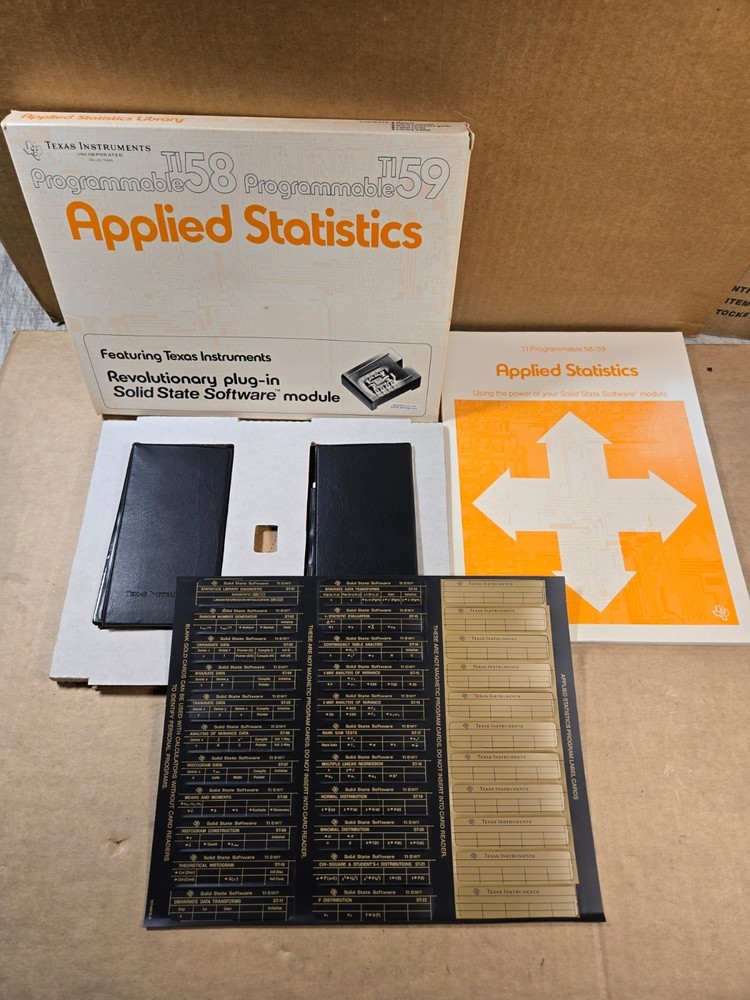 NOS Texas Instruments Applied Statistics Software Module For TI-58 TI-59