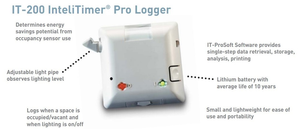 Wattstopper IT-200-PC InteliTimer Pro Occupancy Sensor and Light Logger White