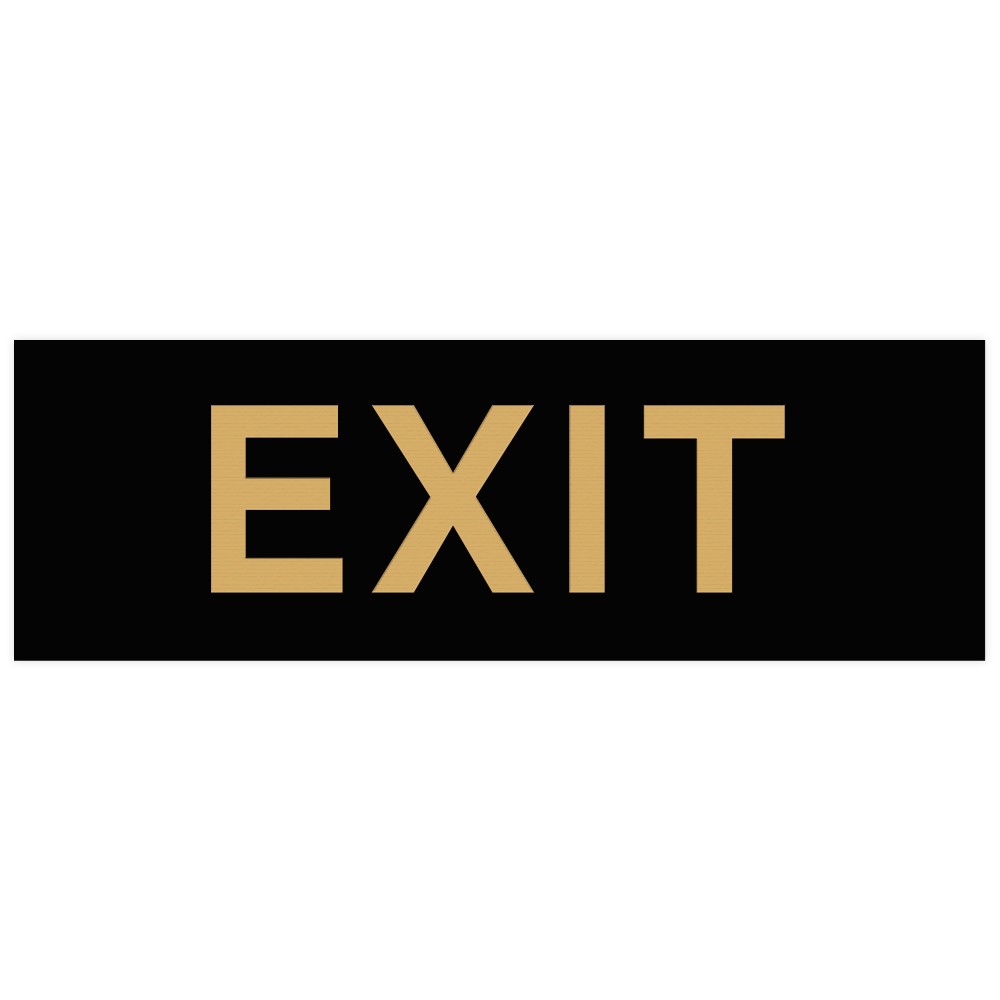 Basic EXIT Door / Wall Sign - Black / Gold - Medium