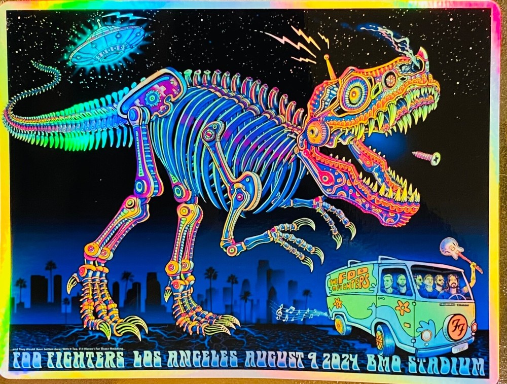 FOO FIGHTERS LOS ANGELES STICKER/POSTER AUGUST 9TH 2024